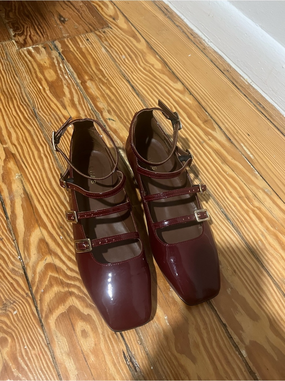 NWOT Aloha’s Luke Onyx Leather Women’s Burgundy Patent Ballet Flats